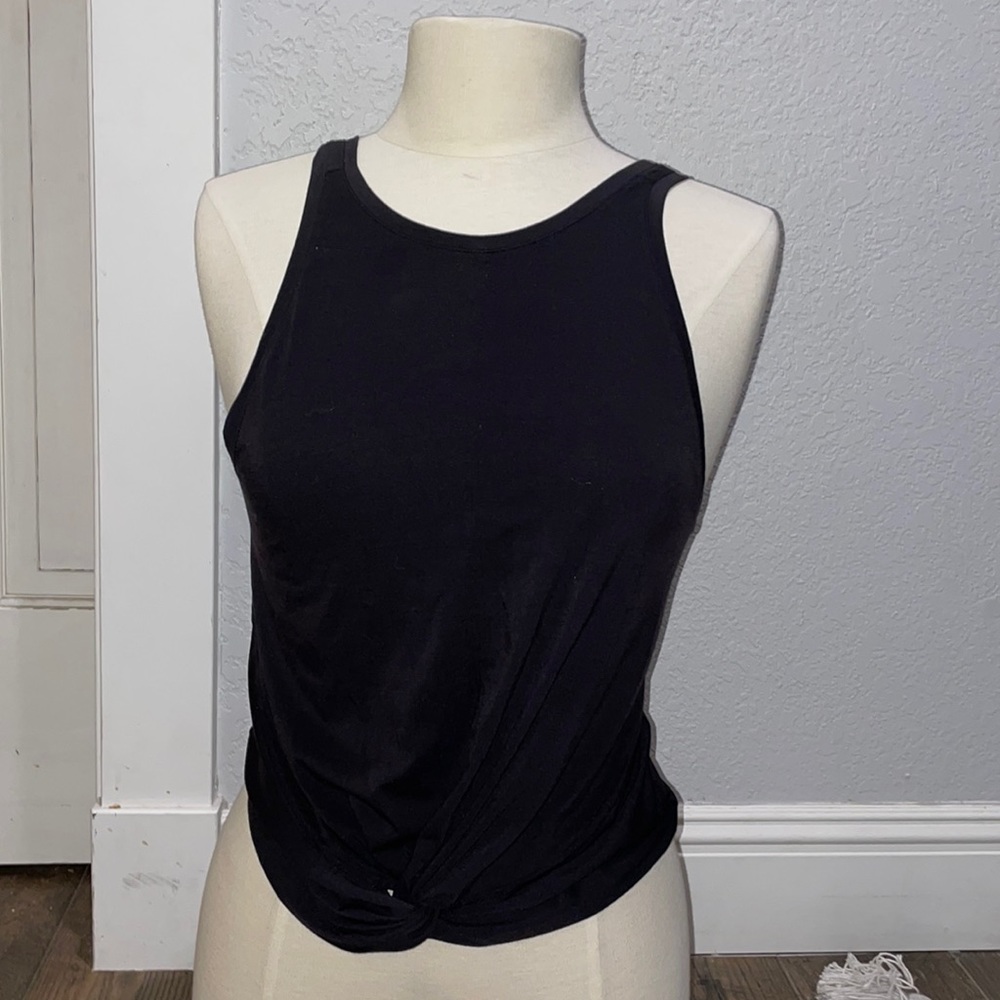 Athleta Black Knotted Crop Tank Top Size‎ Small